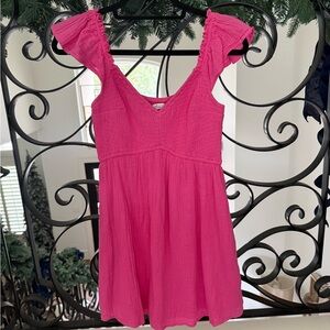 Hollister Flutter Sleeve Smocked Skort Dress